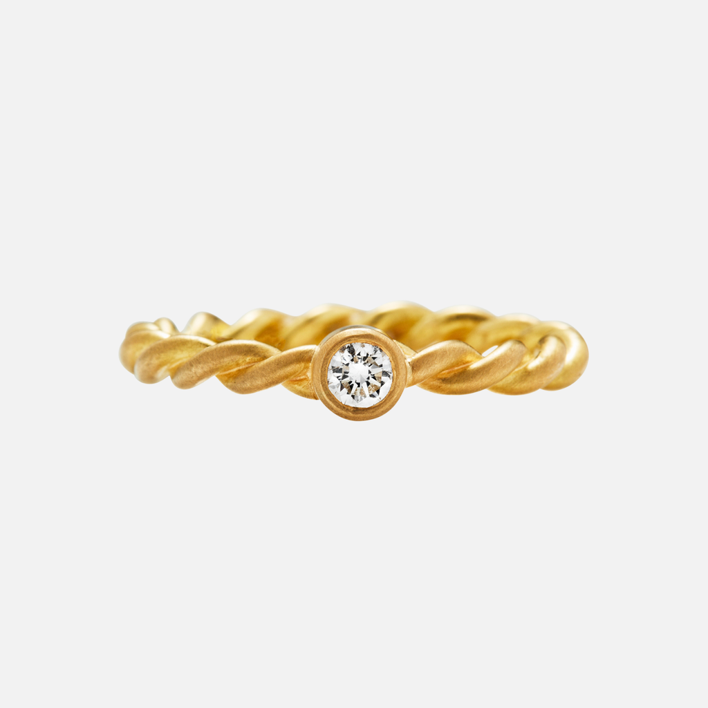 Ashley Grand Twist Diamond Ring in 20K Peach Gold Reinstein Ross Goldsmiths