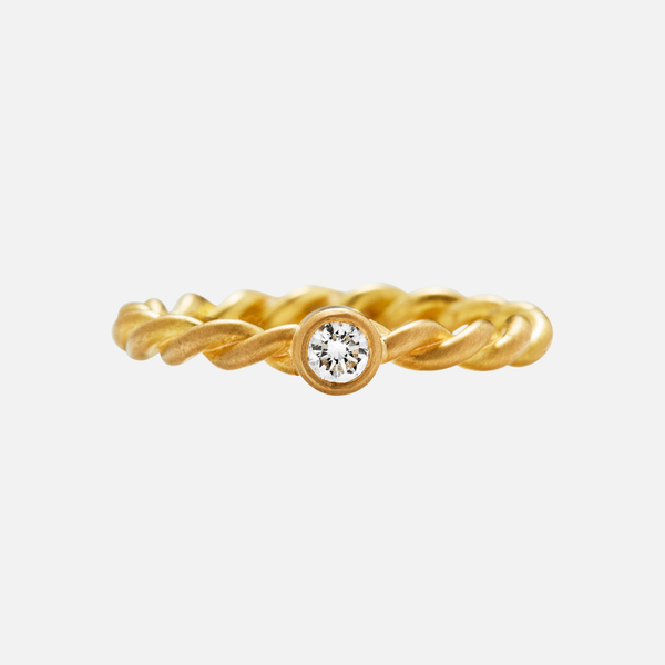 Ashley Grand Twist Diamond Ring in 20K Peach Gold