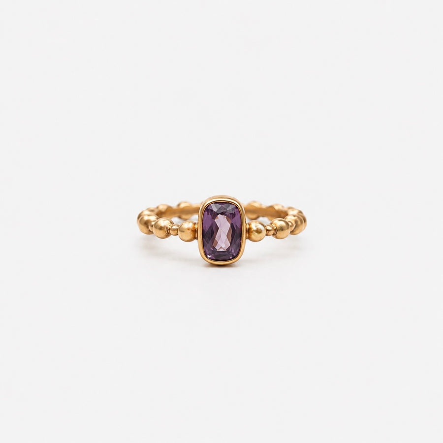 Garland Bubble Cushion Cut Lilac Sapphire Ring in 20K Peach Gold