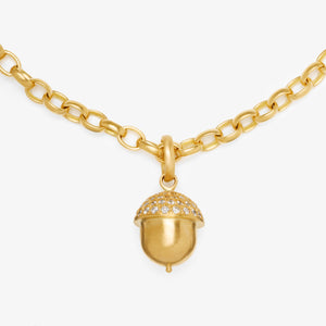 Sonoma Acorn Extra Large Diamond Pendant in 20K Peach Gold Reinstein Ross Goldsmiths