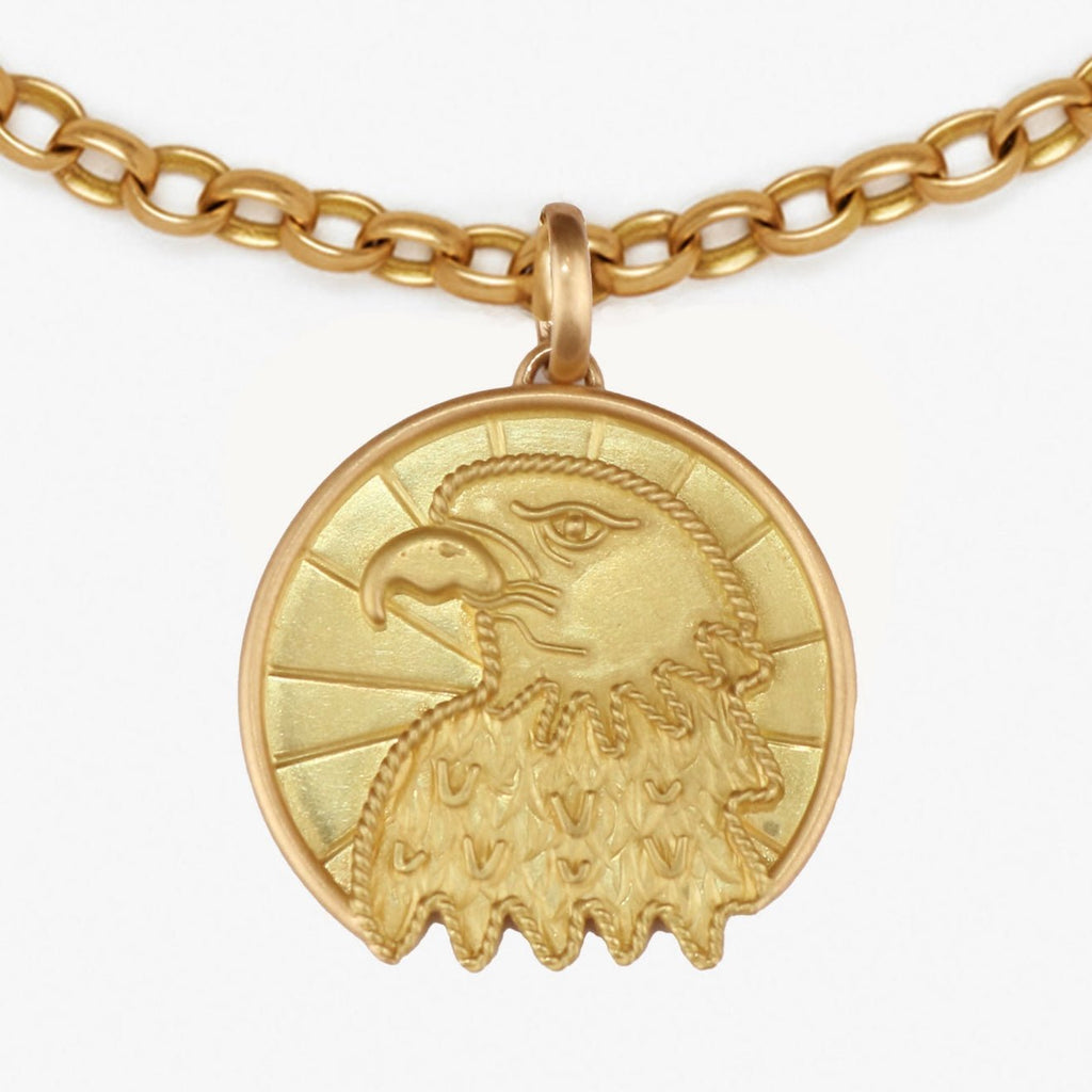 Animalia Eagle Pendant in 20K Peach Gold Reinstein Ross Goldsmiths