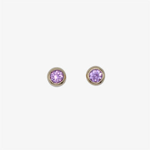 Meadow Single Pink Sapphire Studs in 20K Peach Gold Reinstein Ross Goldsmiths