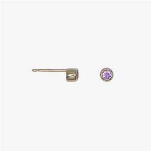 Meadow Single Pink Sapphire Studs in 20K Peach Gold Reinstein Ross Goldsmiths