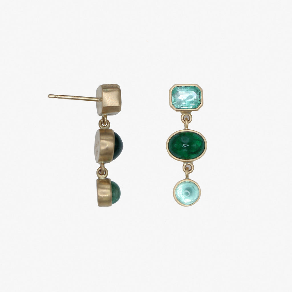 Sedona "Waterfall" Emerald Earrings in 20K Peach Gold Reinstein Ross Goldsmiths