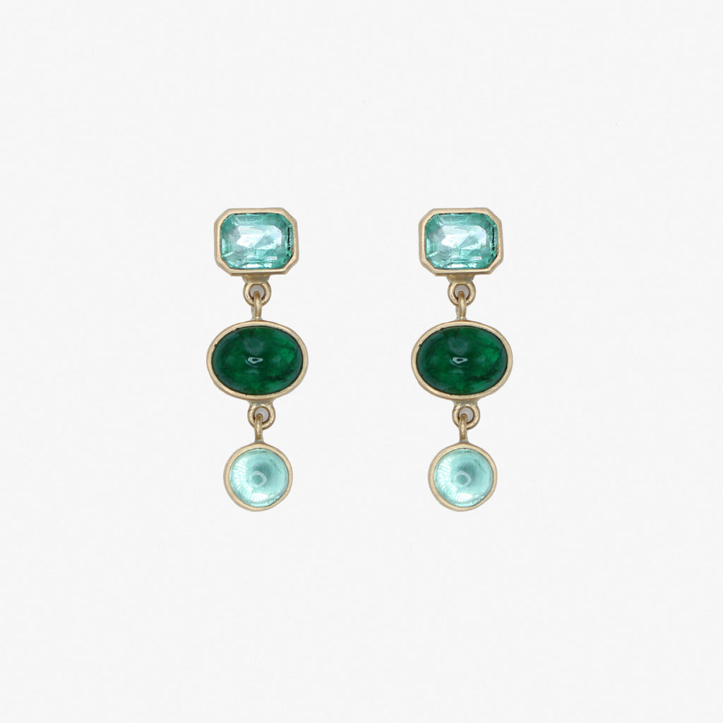 Sedona "Waterfall" Emerald Earrings in 20K Peach Gold Reinstein Ross Goldsmiths