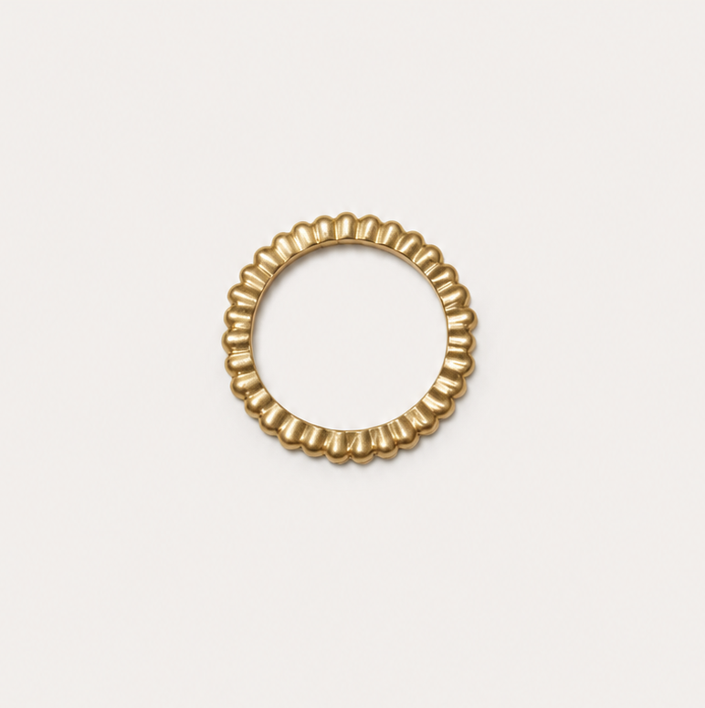 Granule Dot Band in 20K Peach Gold