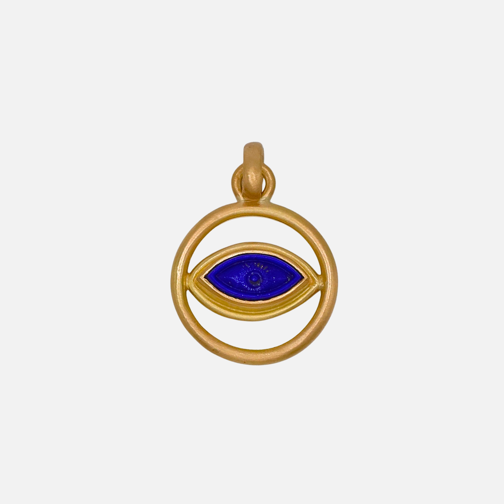 Sonoma Lapis "Evil Eye" Pendant in 20K Peach Gold Reinstein Ross Goldsmiths