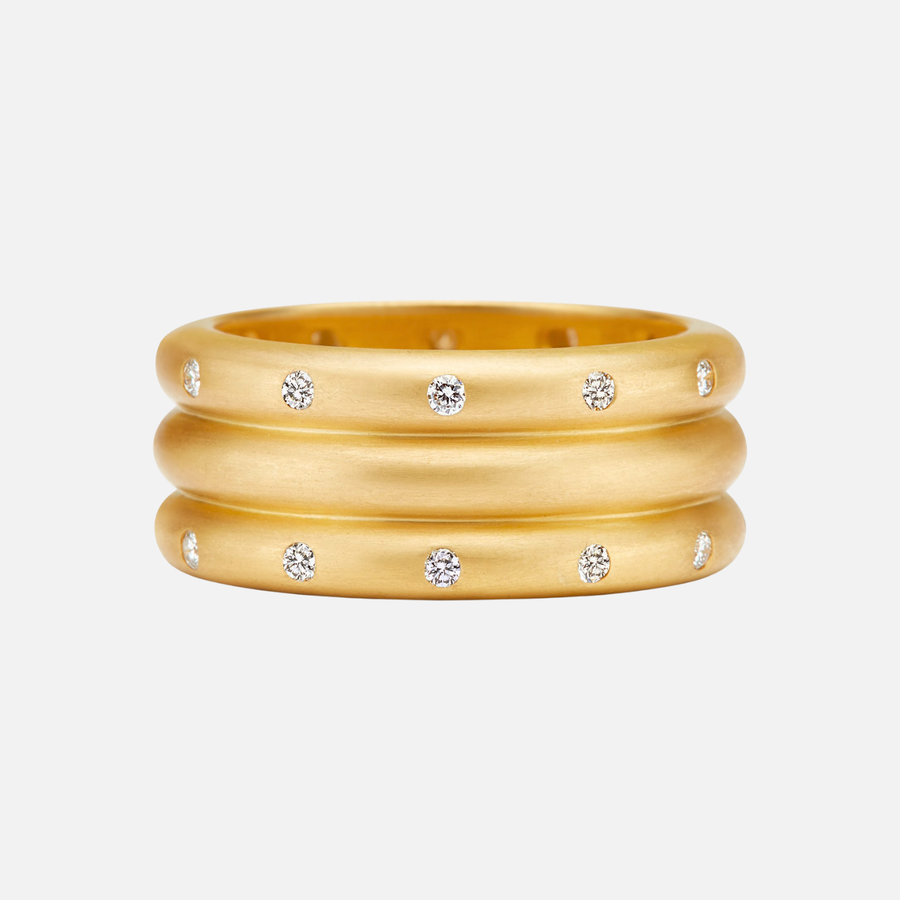 Half Round "Julia" Diamond Band in 20K Peach Gold- 9mm Reinstein Ross Goldsmiths