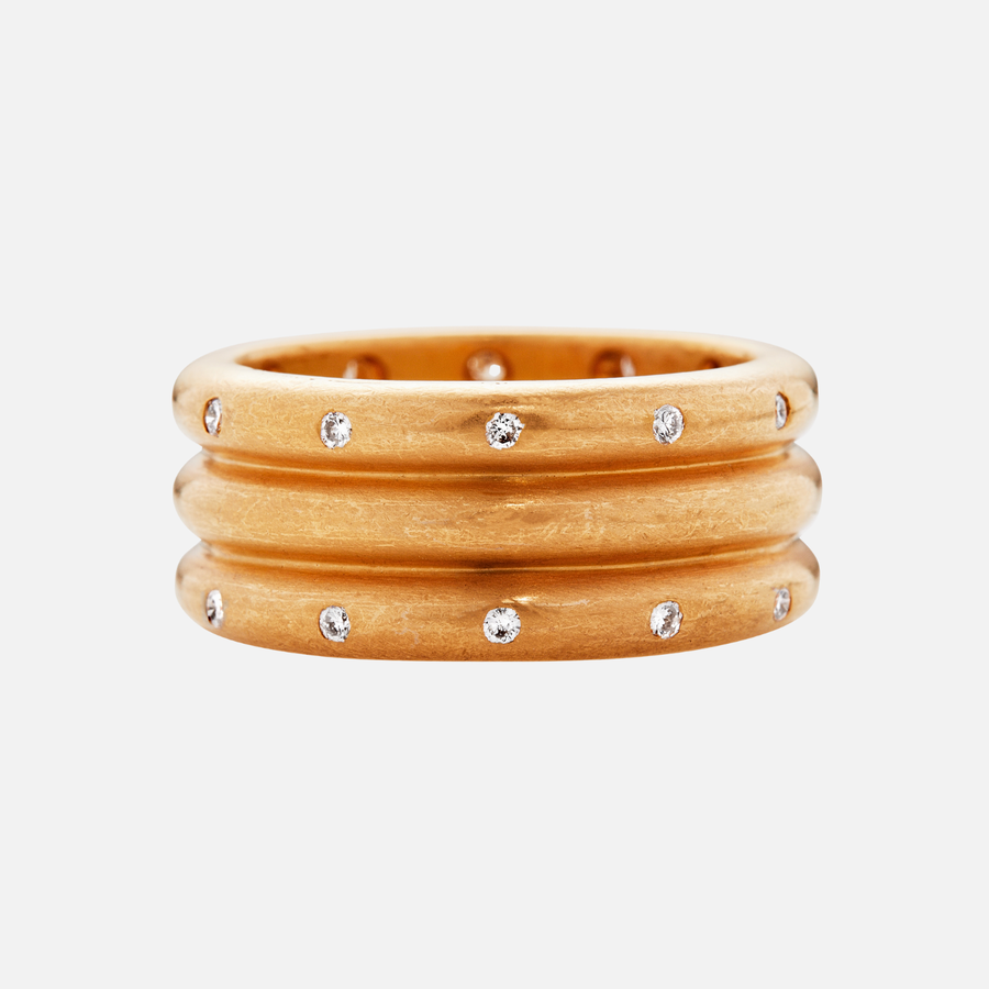 Half Round "Julia" Diamond Band in 22K Apricot Gold- 9mm Reinstein Ross Goldsmiths