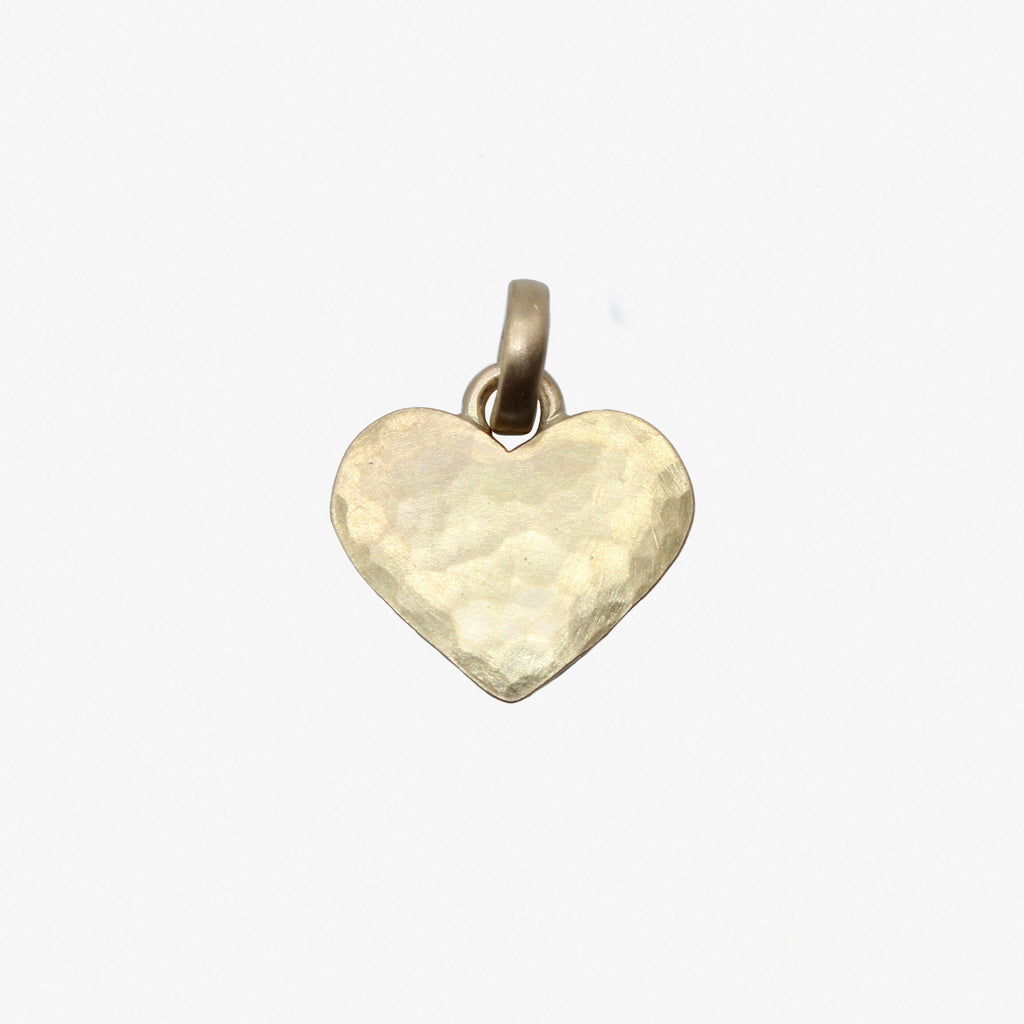 Sonoma Hammered Heart Pendant in 20K Peach Gold Reinstein Ross Goldsmiths