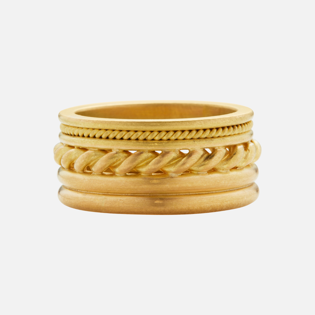 Hitched Trio Band in 20K Peach Gold
