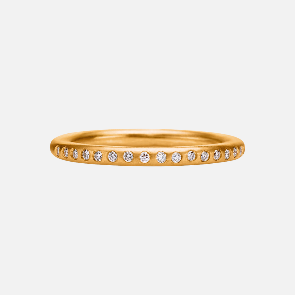 Classic Diamond Halfway Band in 22K Apricot Gold- 2mm