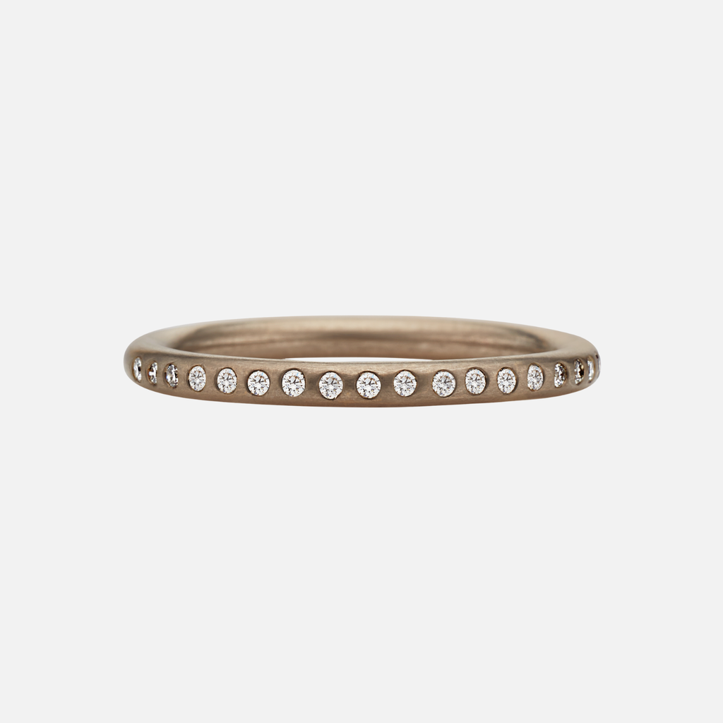 Hoopstock Diamond Halfway Band in 18K Alpine Gold- 2mm Reinstein Ross Goldsmiths