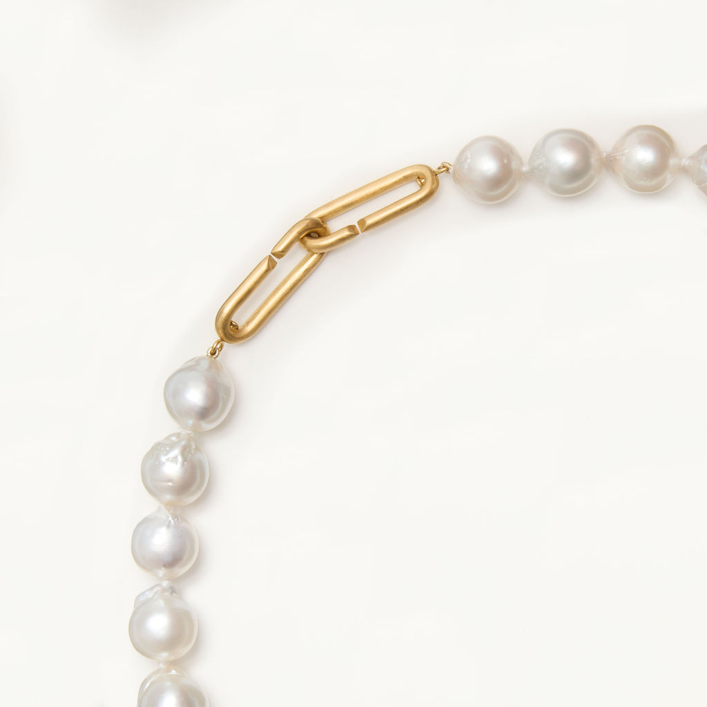 Hunter Necklace with South Sea Baroque Pearls in 20K Peach Gold- 20''