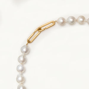 Hunter Necklace with South Sea Baroque Pearls in 20K Peach Gold- 20'' Reinstein Ross Goldsmiths