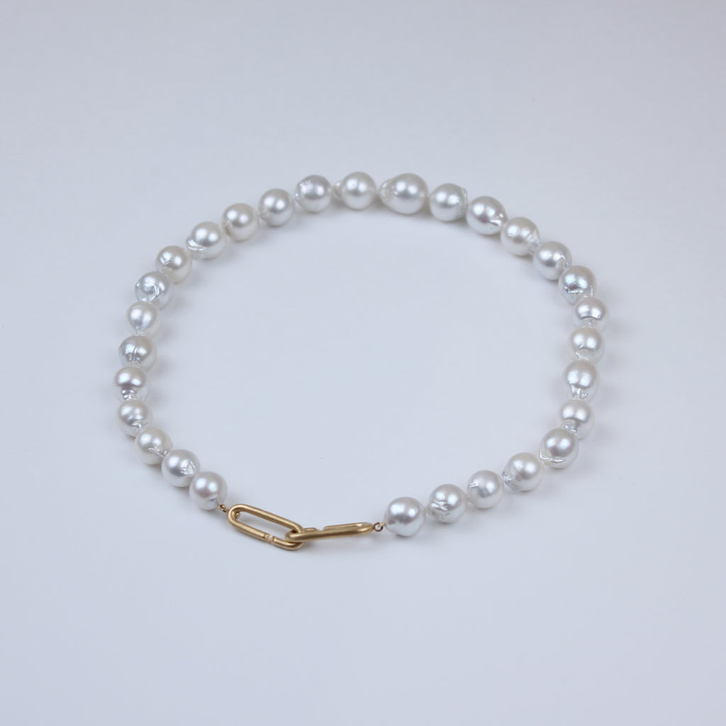 Hunter Necklace with South Sea Baroque Pearls in 20K Peach Gold- 20''