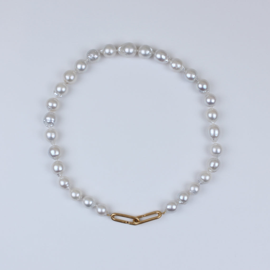 Hunter Necklace with South Sea Baroque Pearls in 20K Peach Gold- 20''