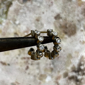 Meadow Small Diamond Hoops in 18K Alpine Gold Reinstein Ross Goldsmiths