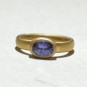 Sonoma Oval Purple Sapphire Ring in 20K Peach Gold Reinstein Ross Goldsmiths