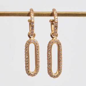 Diamond Match™ Pave Link Large Drops in 20K Peach Gold Reinstein Ross Goldsmiths