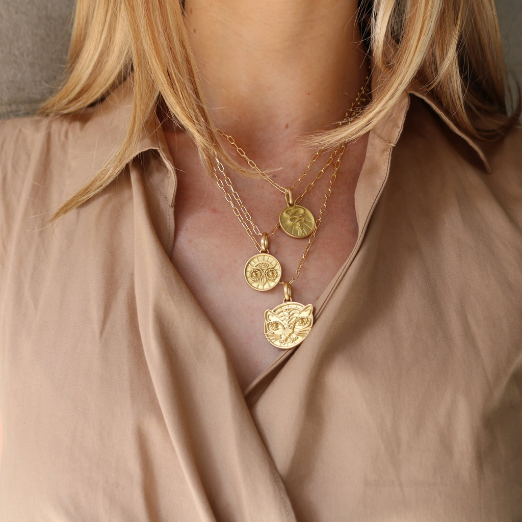 Animalia Serpentine Pendant in 20K Peach Gold