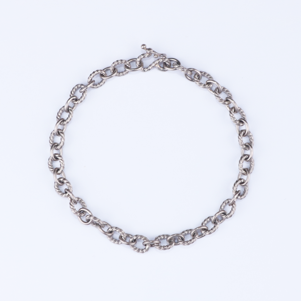 Ashley Alternating Twist Chain Bracelet in 18K Alpine Gold Reinstein Ross Goldsmiths