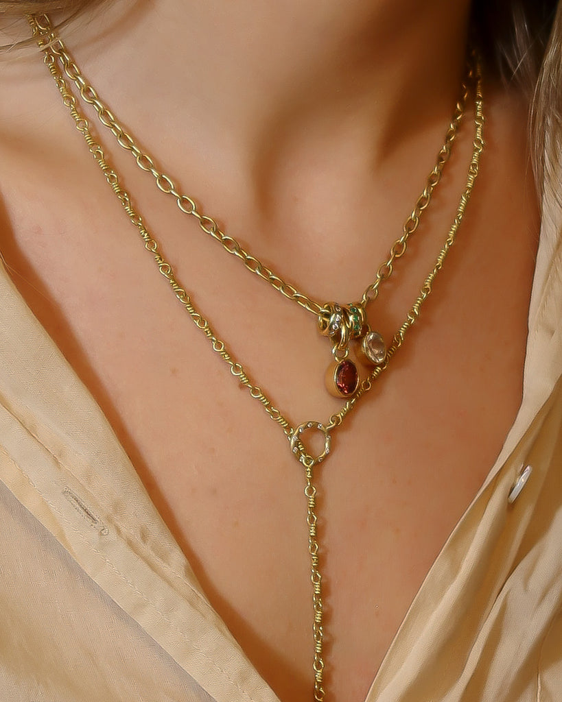 Isabella "Classic" Necklace with Diamond Toggle in 20K Peach Gold