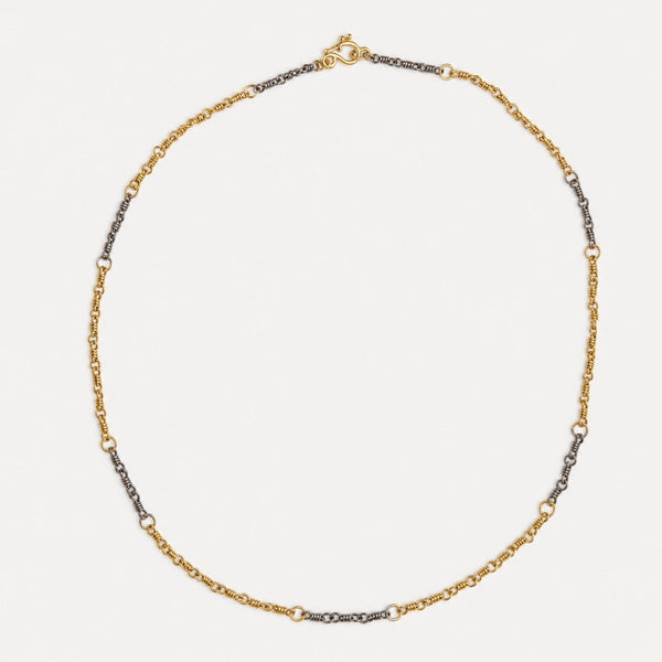 Isabella Mixed Metal Necklace in 18K Yellow and White Gold