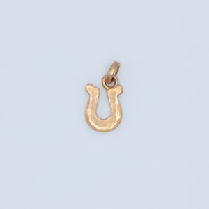 Sonoma Hammered Small Horseshoe Up Pendant in 22K Apricot Gold Reinstein Ross Goldsmiths