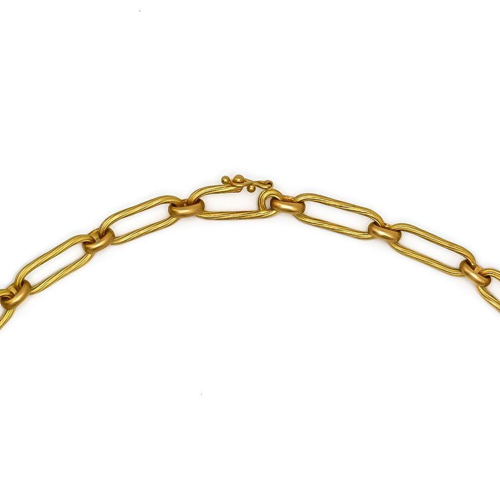 Swirl Link Necklace in 20K Peach Gold