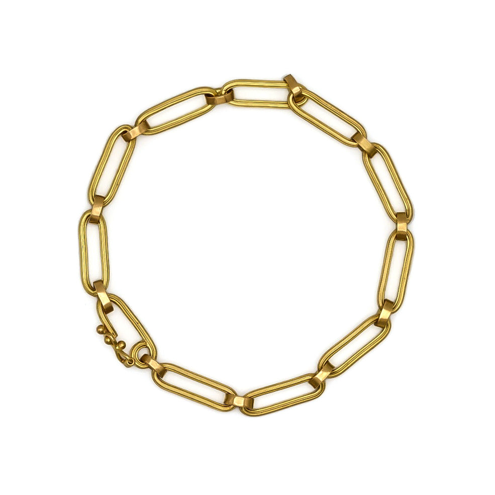 Pleated Link Bracelet in 20K Peach Gold