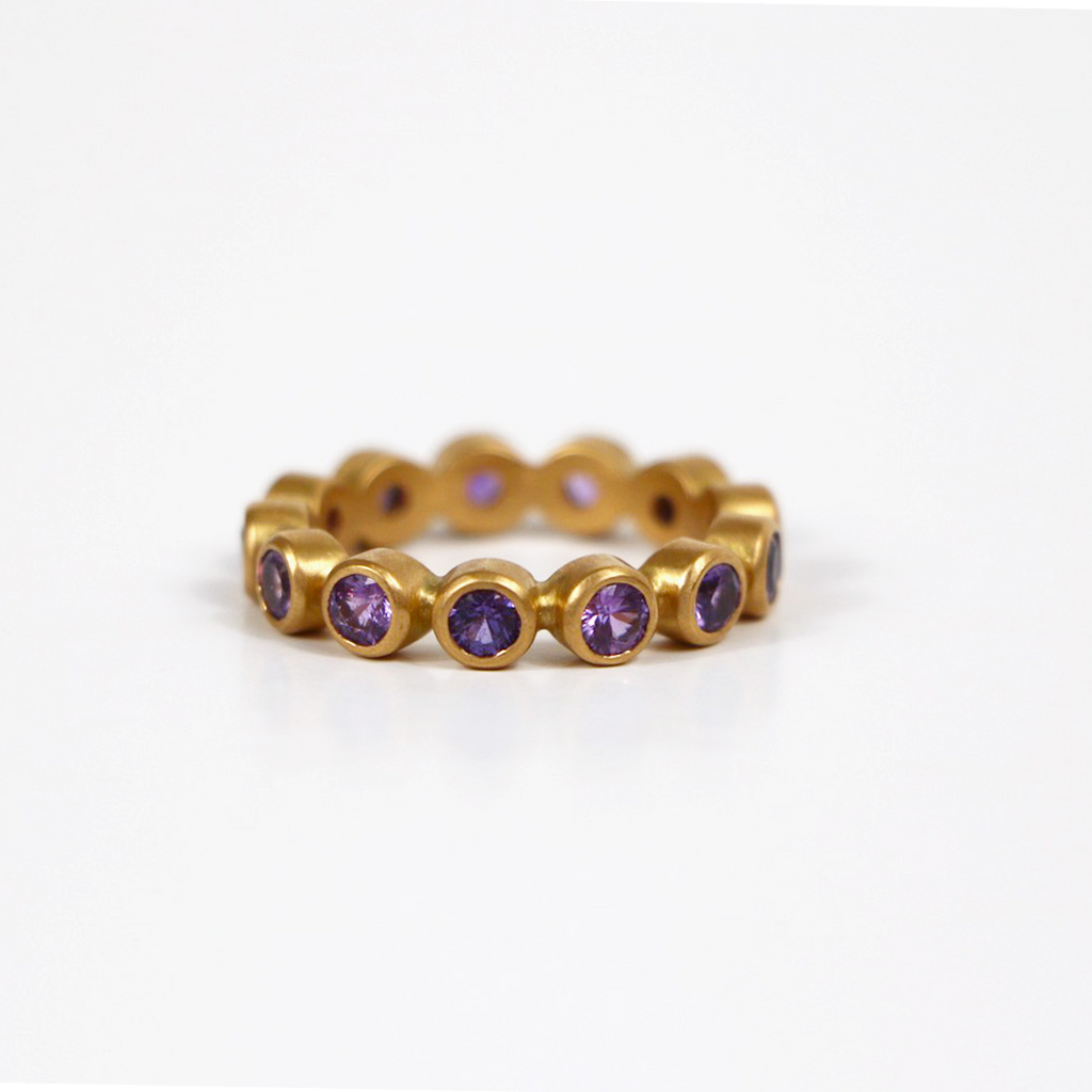 Meadow Purple Sapphire Band in 20K Peach Gold Reinstein Ross Goldsmiths