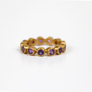 Meadow Purple Sapphire Band in 20K Peach Gold Reinstein Ross Goldsmiths