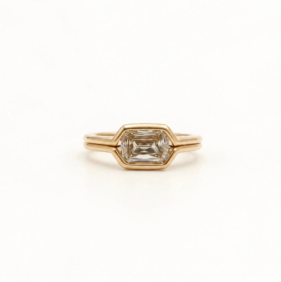 Harmonia Kriss-Cut Diamond Double Band Ring in 18K Yellow Gold