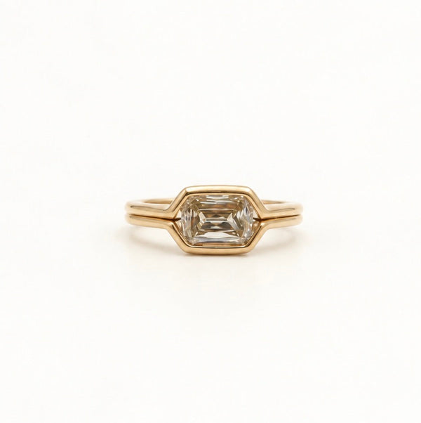 Harmonia Kriss-Cut Diamond Double Band Ring in 18K Yellow Gold