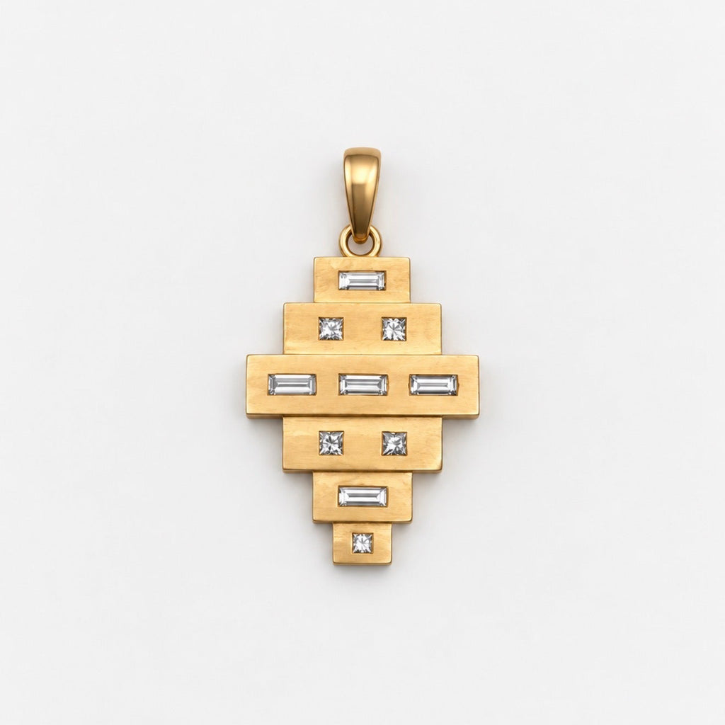 Astor Diamond Baguette Park Pendant in 18K Yellow Gold