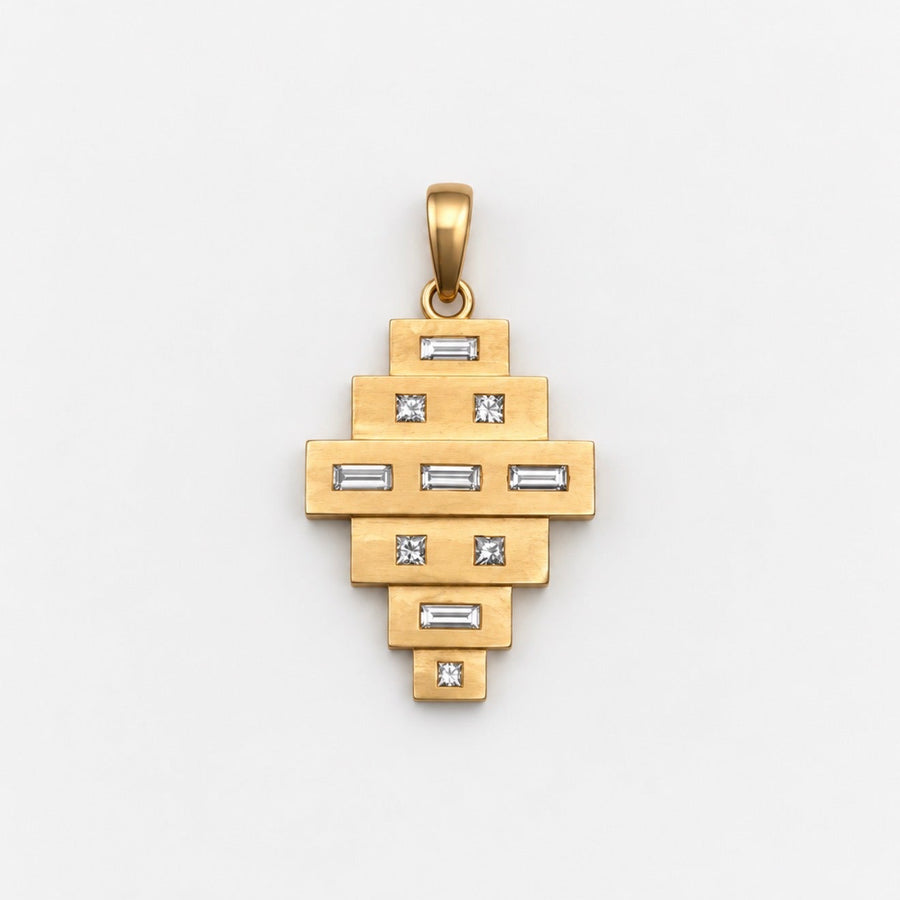 Astor Diamond Baguette Park Pendant in 18K Yellow Gold