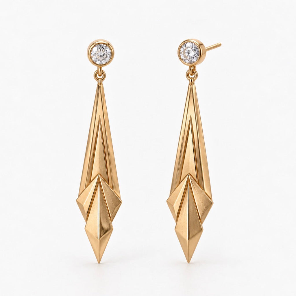 Astor Lex Diamond Drop Earrings in 18K Yellow Gold