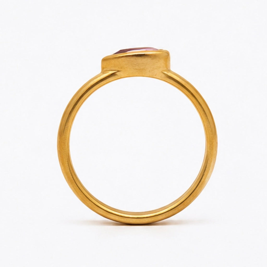 Sonoma Mini Pear Pink Sapphire Ring in 20K Peach Gold