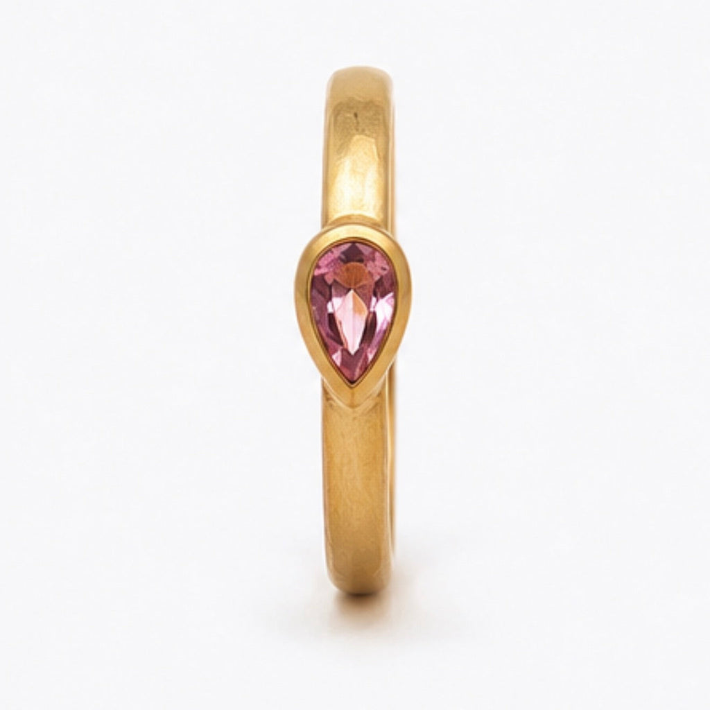 Sonoma Mini Pear Pink Sapphire Ring in 20K Peach Gold