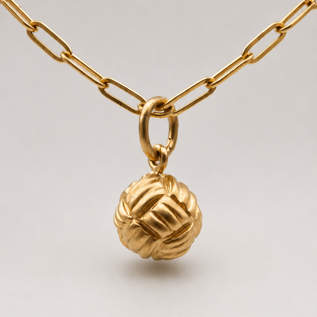 Andrea’s Knot Small Pendant in 18K Yellow Gold- 13mm