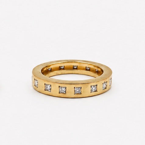 Astor Square Diamond Band in 20K Peach Gold- 4mm