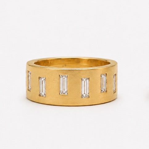 Astor Square Diamond Band in 20K Peach Gold- 8mm