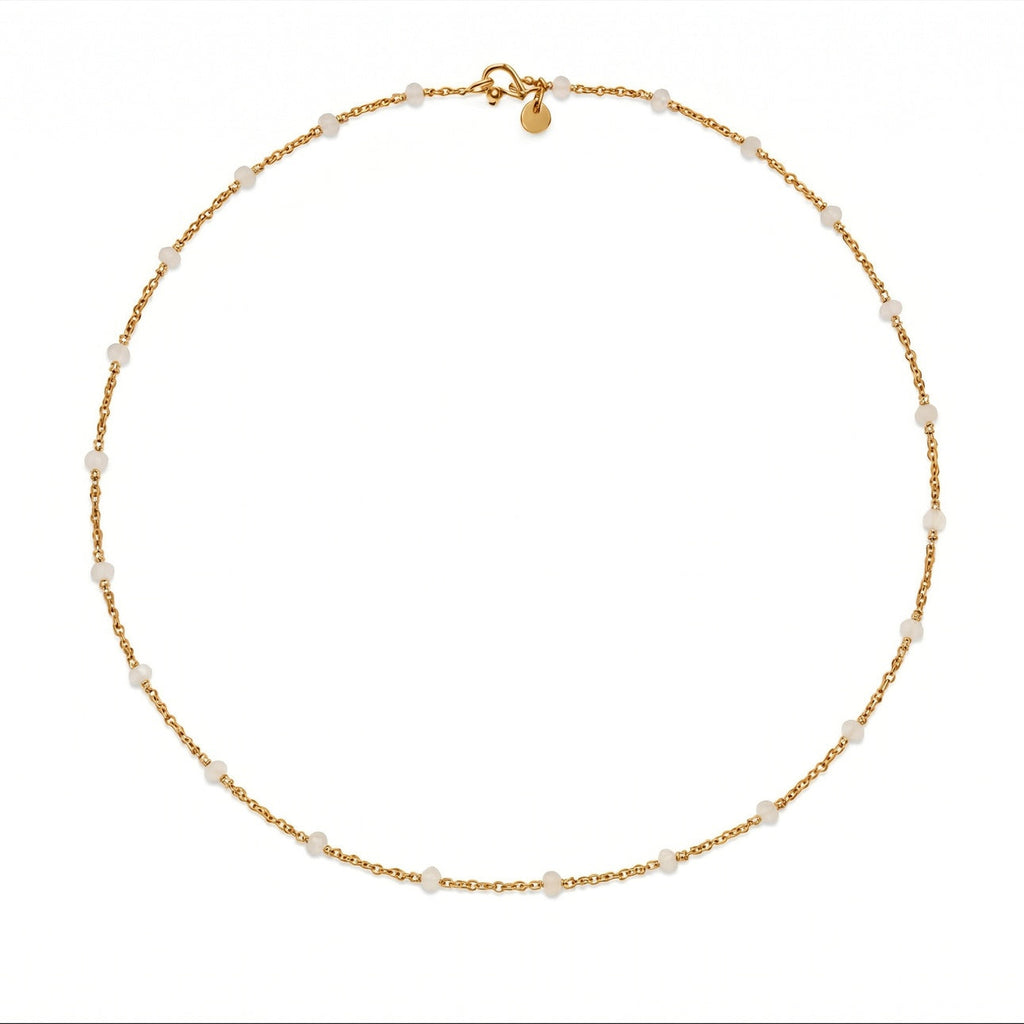 Isabella "Classic" White Diamond Necklace in 20K Peach Gold-21"