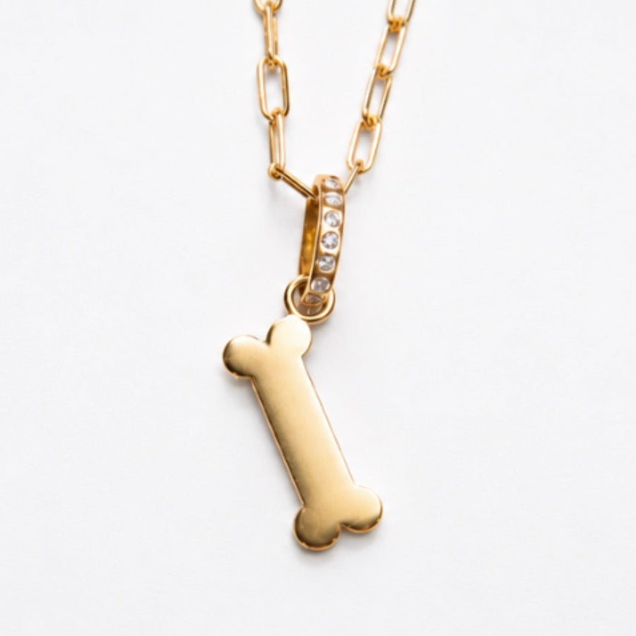 Sonoma Dog Bone Diamond Pendant in 20K Peach Gold.