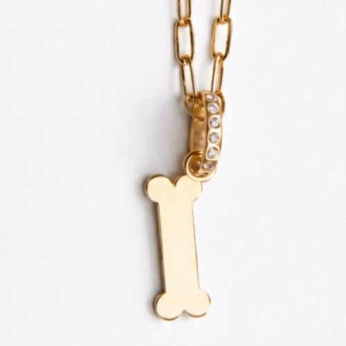 Sonoma Dog Bone Diamond Pendant in 20K Peach Gold.
