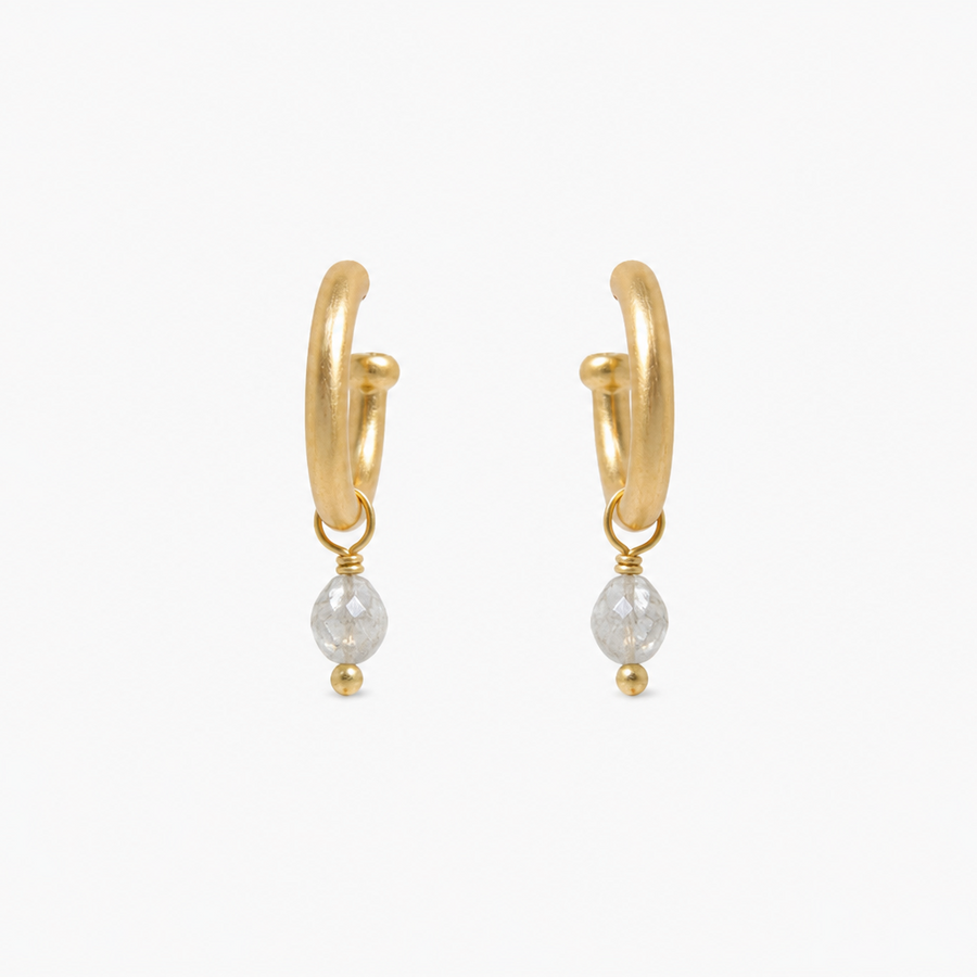 Precious Single Stone Oval Grey Diamond Drops