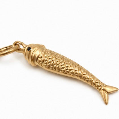 Pisces Gold Small Pendant with Sapphire in 18K Yellow Gold