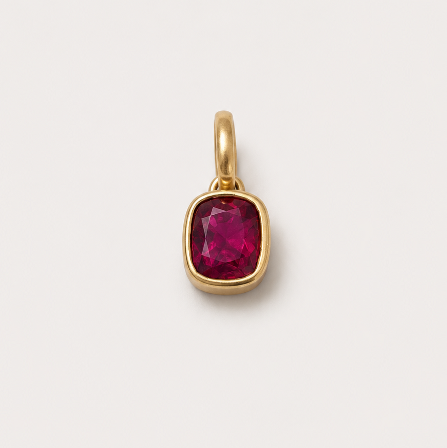 Sonoma Large Cushion Cut Rubelite Pendant in 20K Peach Gold