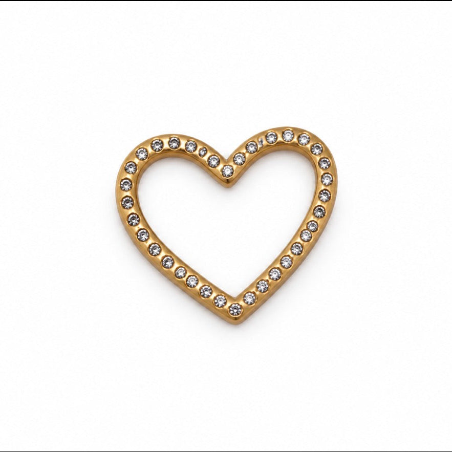 Hoopstock Large Diamond Heart Open Pendant in 20K Peach Gold- 19mm